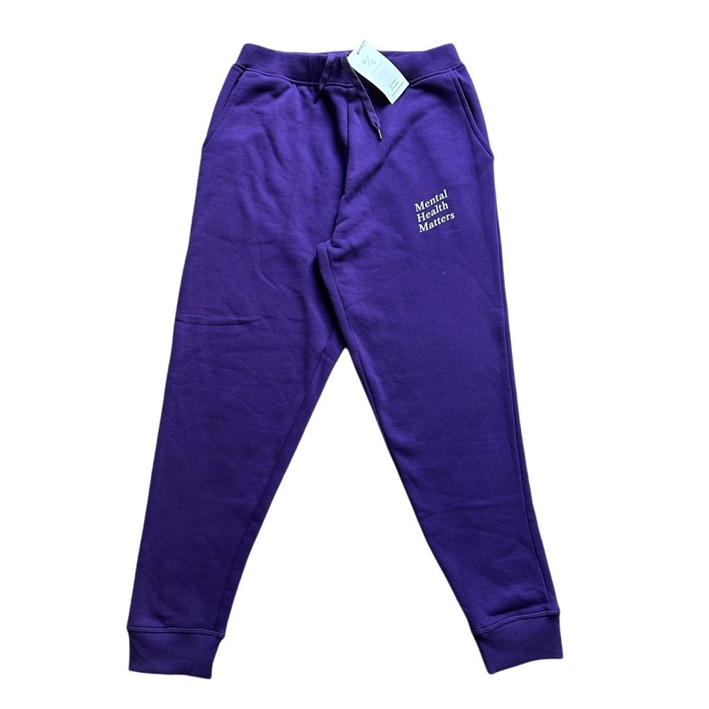 Peace Collective Mental Health Matters Purple Joggers NWT Size Medium